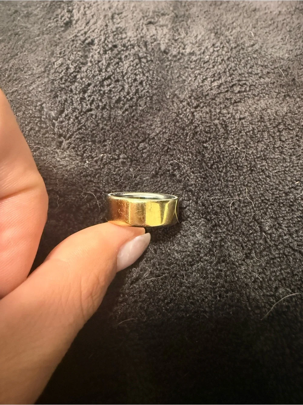 Oura Polished Gold Wide Band Ring for Women